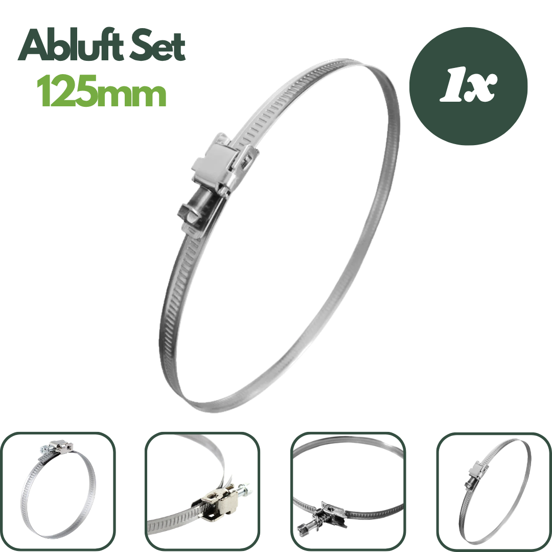 Metall-Schlauchschelle 60 bis 135 mm zur sicheren Befestigung von Alu-Flexrohr und Lüfter