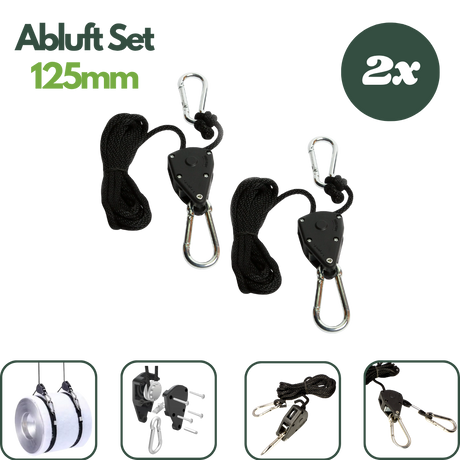 Rope Ratchet Aufhängung 200 cm für Growbox Lüfter, Aktivkohlefilter und LED-Growlampen