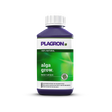 Plagron Alga Grow biologischer Wachstumsdünger in großer Flasche vor schwarzem Hintergrund