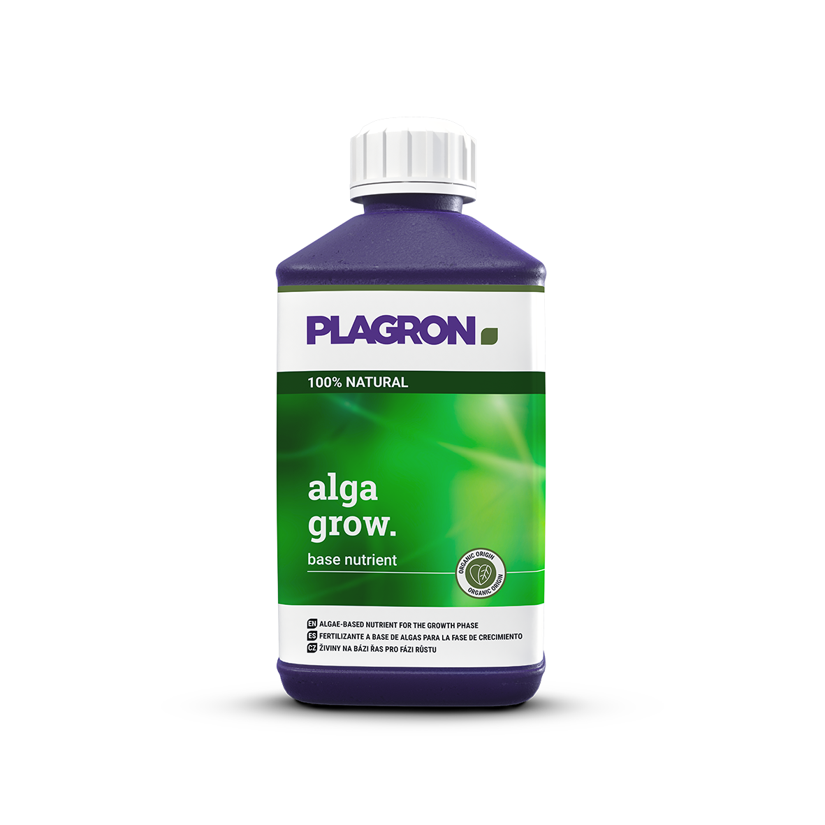 Plagron Alga Grow organischer Wachstumsdünger mit Flasche und grüner Produktverpackung