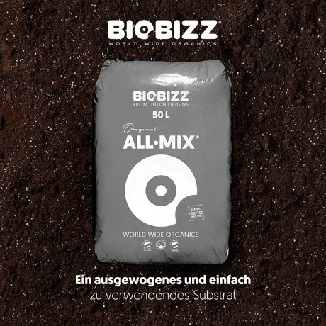 BioBizz All·Mix 50 L Erde mit Perlit für Indoor Outdoor Balkon und Gartenpflanzen