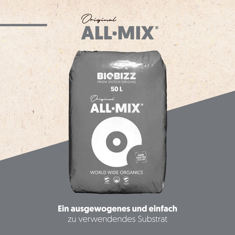 BioBizz All·Mix 50 L organisches vorgedüngtes Substrat für kräftiges Pflanzenwachstum