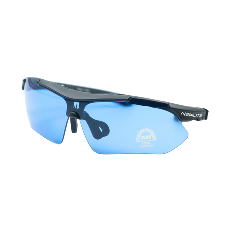 Newlite Full Equipe Pro Schutzbrille mit blauen Filtern gegen HPS- und LED-Licht, Seitenansicht