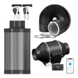 4 Zoll Rohrventilator mit Kohlefilter-Kit (30W, 3000 U/min, 212 CFM) für effiziente Belüftung in Hydroponik-Umgebungen. Geräuscharmer Betrieb (28 dB), WLAN-Steuerung, kompakt und langlebig für optimale Luftzirkulation und Geruchsbeseitigung.