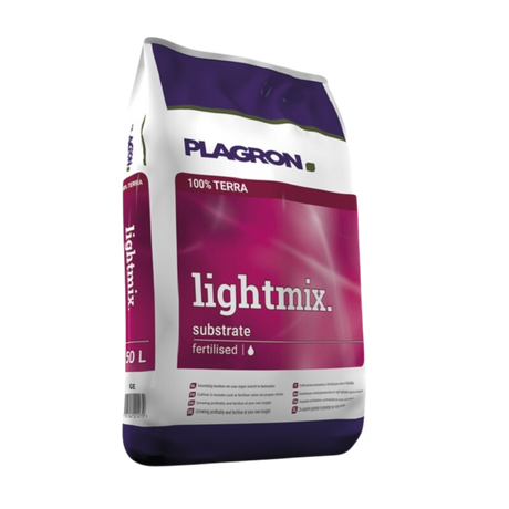 Plagron Lightmix 50L Substrat – vorgedüngte, luftige Erde mit Perlite für kontrollierte Nährstoffversorgung bei Jungpflanzen.