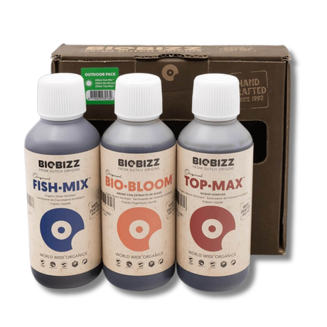 BioBizz Try-Pack Outdoor mit Fish-Mix, Bio-Bloom und Top-Max Dünger 3x 250 ml
