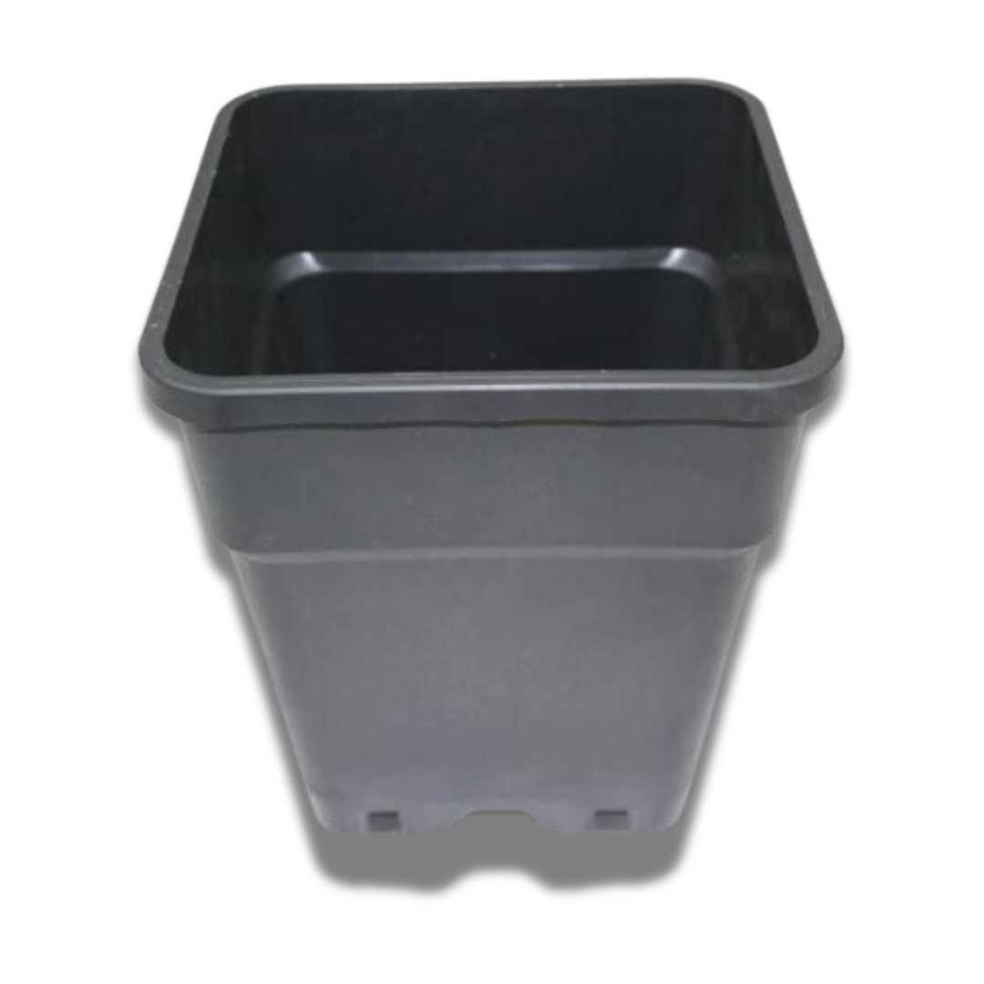 Quadratischer Pflanztopf 30x30x31 cm mit 18 Litern Volumen, schwarzer Kunststoff