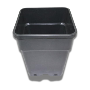Quadratischer Pflanztopf 30x30x31 cm mit 18 Litern Volumen, schwarzer Kunststoff
