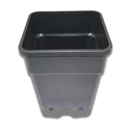 Quadratischer Pflanztopf 30x30x31 cm mit 18 Litern Volumen, schwarzer Kunststoff