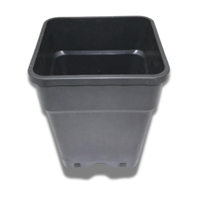 Quadratischer Pflanztopf 30x30x31 cm mit 18 Litern Volumen, schwarzer Kunststoff