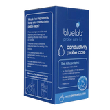 Verpackung des Bluelab Conductivity Probe Care Kits mit Inhaltsangaben und Pflegehinweisen
