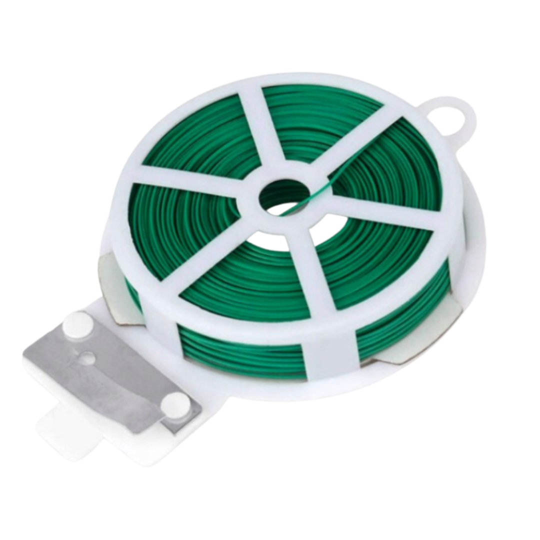 LightHouse Pflanzendraht 50 m grün, kunststoffbeschichtet, im Spender mit Cutter