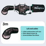 Flexibler 3 m Abluftschlauch zur sicheren Luftableitung nach außen – unverzichtbar für sauberes Raumklima im Indoor-Growbereich.
