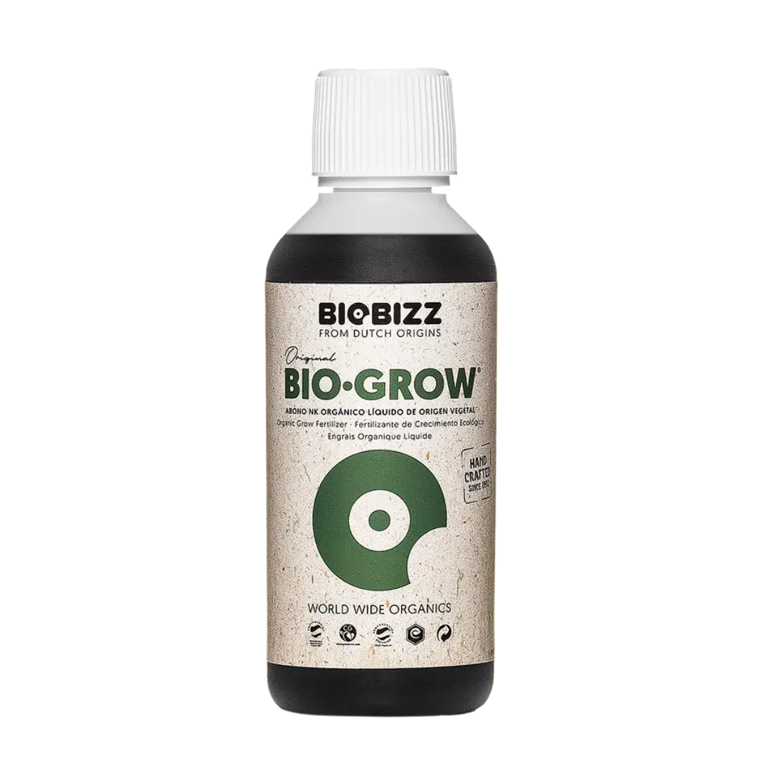 BioBizz Bio-Grow Flüssigdünger – organischer Stickstoffdünger für die Wachstumsphase, mit Zuckerrübenextrakt für gesunde Pflanzenentwicklung