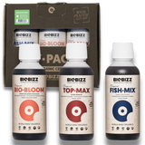BioBizz Try-Pack Outdoor mit Fish·Mix, Bio·Bloom und Top·Max in 250 ml Flaschen für Wachstum und Blüte