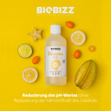 BioBizz Bio·Down mit natürlichen Zitronensäuren zur pH-Wert-Reduzierung ohne Nährstoffverlust.