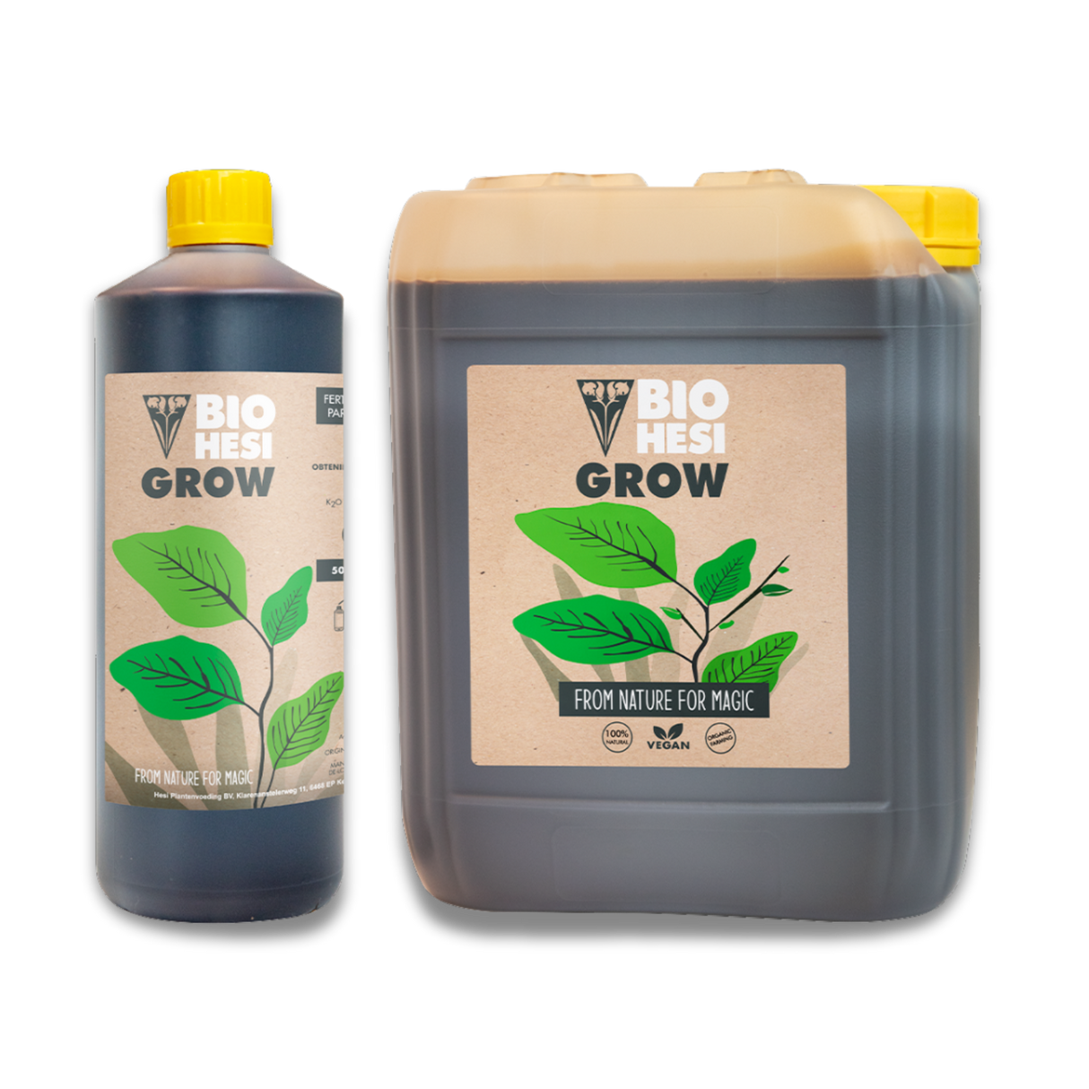 Bio HESI Grow organischer Wachstumsdünger als Flasche und Kanister