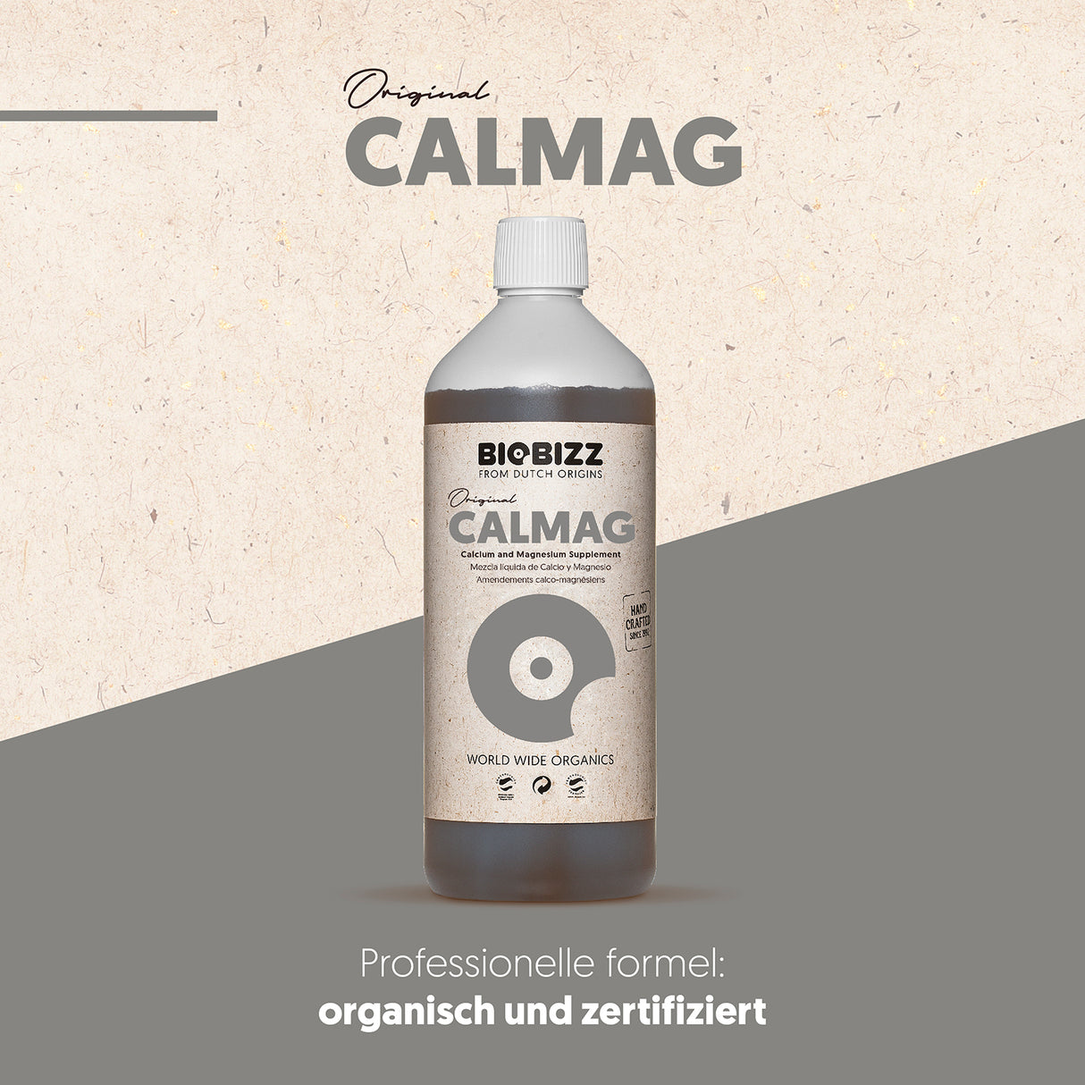 BioBizz CalMag organischer Calcium- und Magnesiumdünger zur Unterstützung von Wachstum, Photosynthese und Pflanzengesundheit