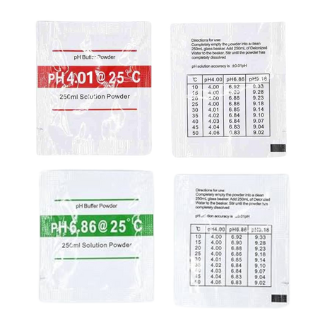 Kalibrierpulver und Aufbewahrungsbox pH 6,86 250ml Kalibrierpulver und Aufbewahrungsbox pH 4,01 250ml