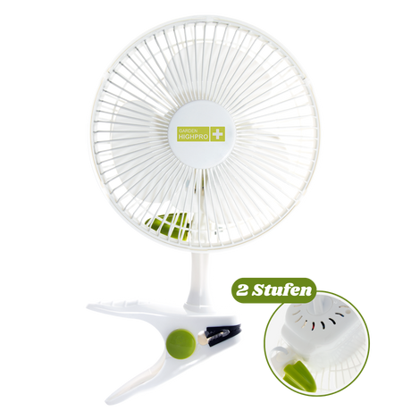 Der Garden HighPro Clip-Ventilator ECO 15W ist die ideale Lösung für eine gleichmäßige Umluft in Growboxen und kleinen Räumen