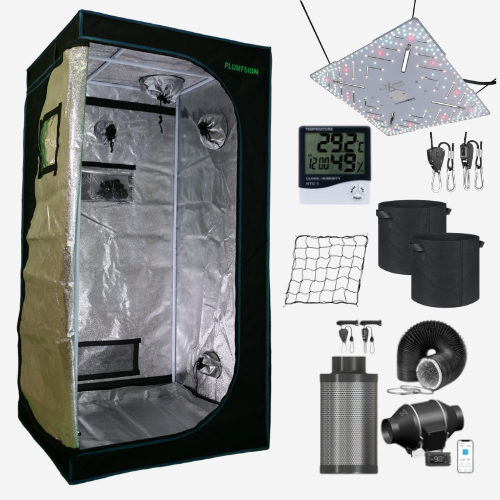 Growbox Komplettset für Indoor-Anbau von zwei Pflanzen (80x80x160 cm)
Perfektes Indoor-Set mit stabiler Growbox, leiser Belüftung, dimmbarer LED-Lampe und Aktivkohlefilter für effizienten Anbau. Enthält zwei Stofftöpfe, Trellis-Netz und Überwachungszubehör – ideal für gesunden Pflanzenwuchs und optimale Ernte!