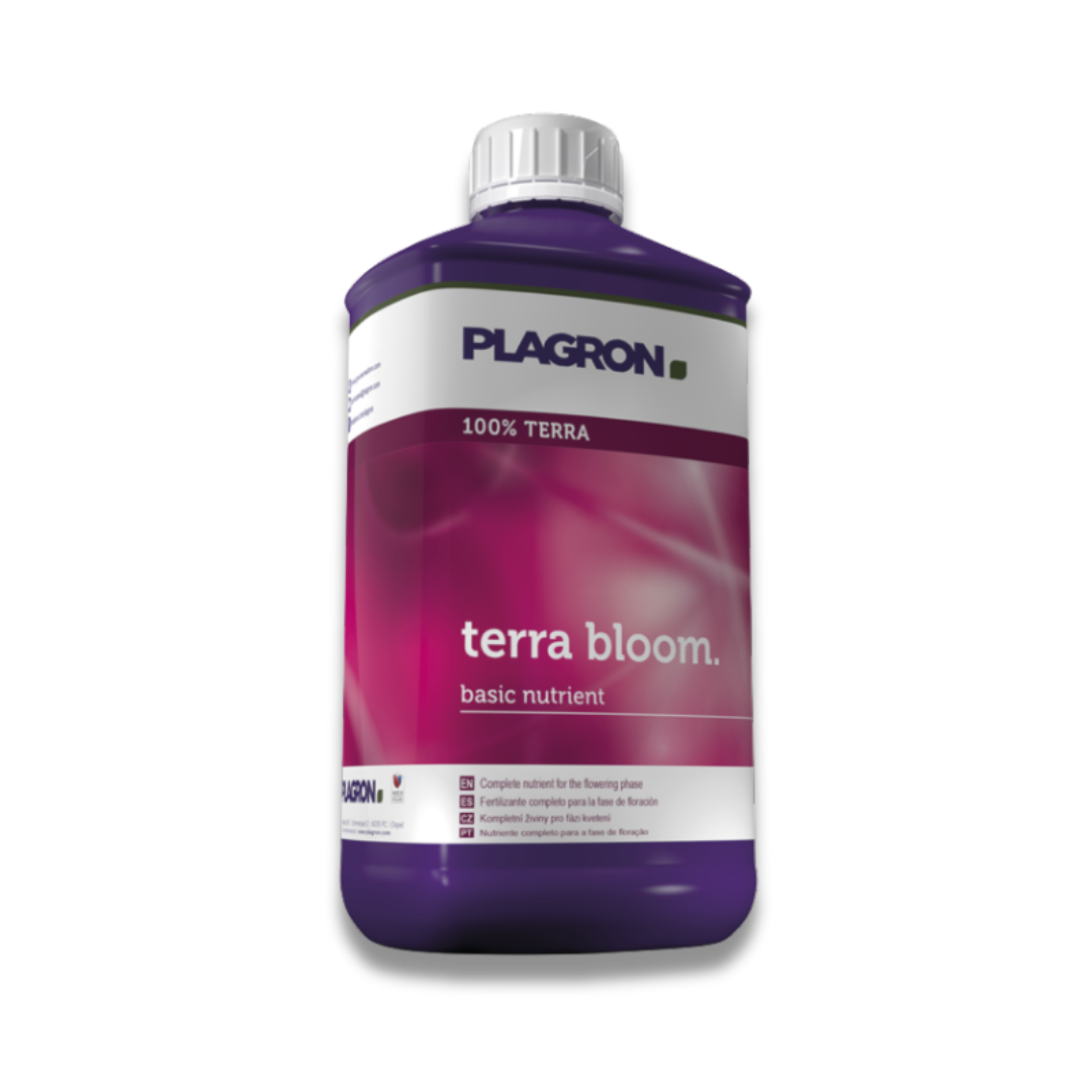 Plagron Terra Bloom 1L Flasche – mineralischer Blütedünger für die Blütephase, geeignet für Erde und erdähnliche Substrate.
