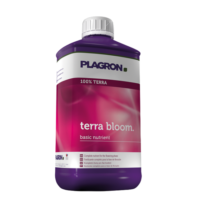 Plagron Terra Bloom 1L Flasche – mineralischer Blütedünger für die Blütephase, geeignet für Erde und erdähnliche Substrate.