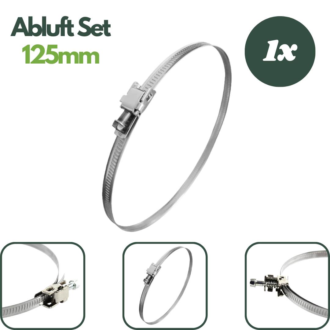 Metallschelle 125mm für feste Fixierung von Lüftungsschläuchen an Filter & Lüfter – langlebiges Montagezubehör für Growzelte