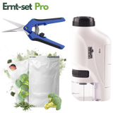 Ernteset Pro bestehend aus Ernteschere, Taschenmikroskop und 3 Trocknungsbeuteln – Komplettset zur Ernte und Trocknung von Pflanzen