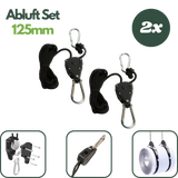 Stabile Rope Ratchet Aufhängung – 2 Seilzüge mit Haken für einfache Montage von Lüfter oder Filter im Growzelt