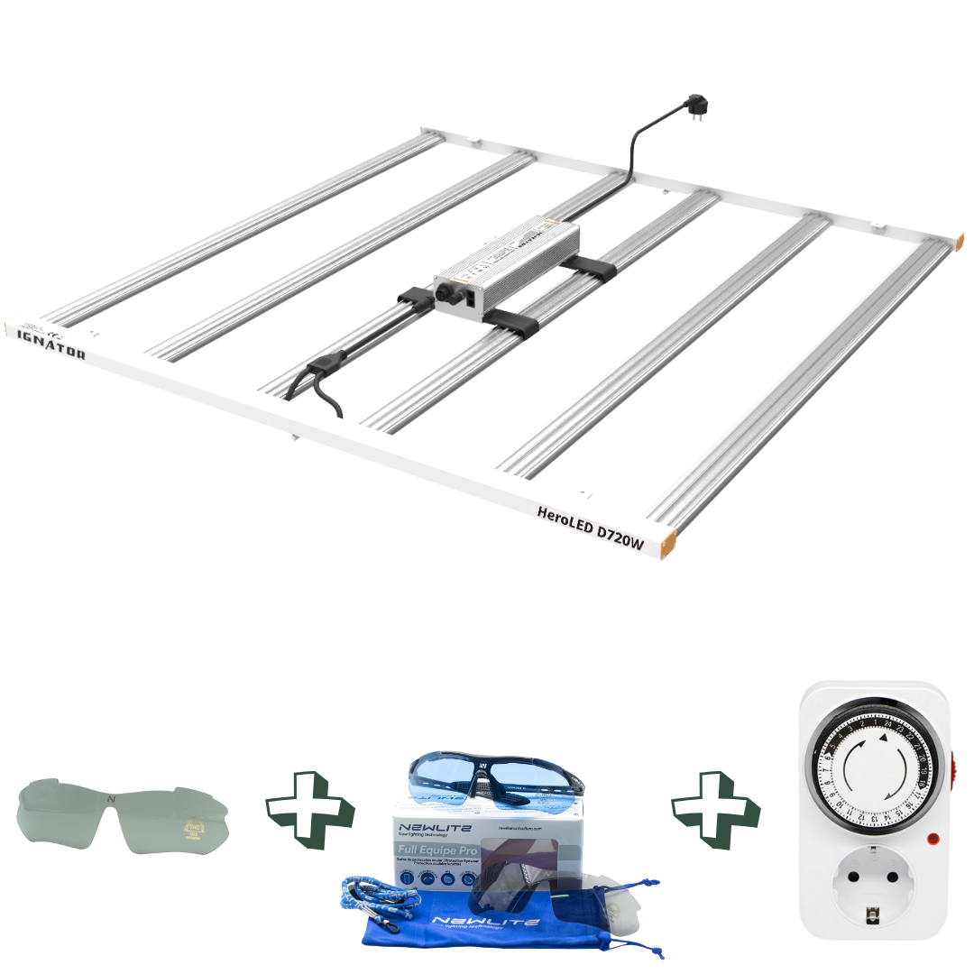 LED Growlampen Set mit Zeitschaltuhr und Grow-Sonnenbrille für Indoor Growing