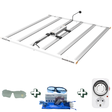 LED Growlampen Set mit Zeitschaltuhr und Grow-Sonnenbrille für Indoor Growing