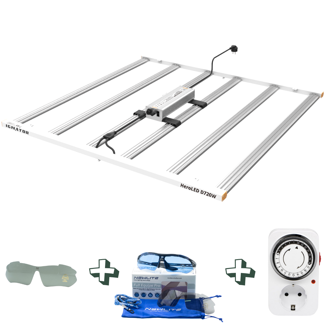 LED Growlampe mit Gratis-Zeitschaltuhr und Grow-Sonnenbrille im Set für Growboxen