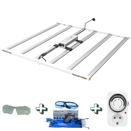 LED Growlampe mit Gratis-Zeitschaltuhr und Grow-Sonnenbrille im Set für Growboxen