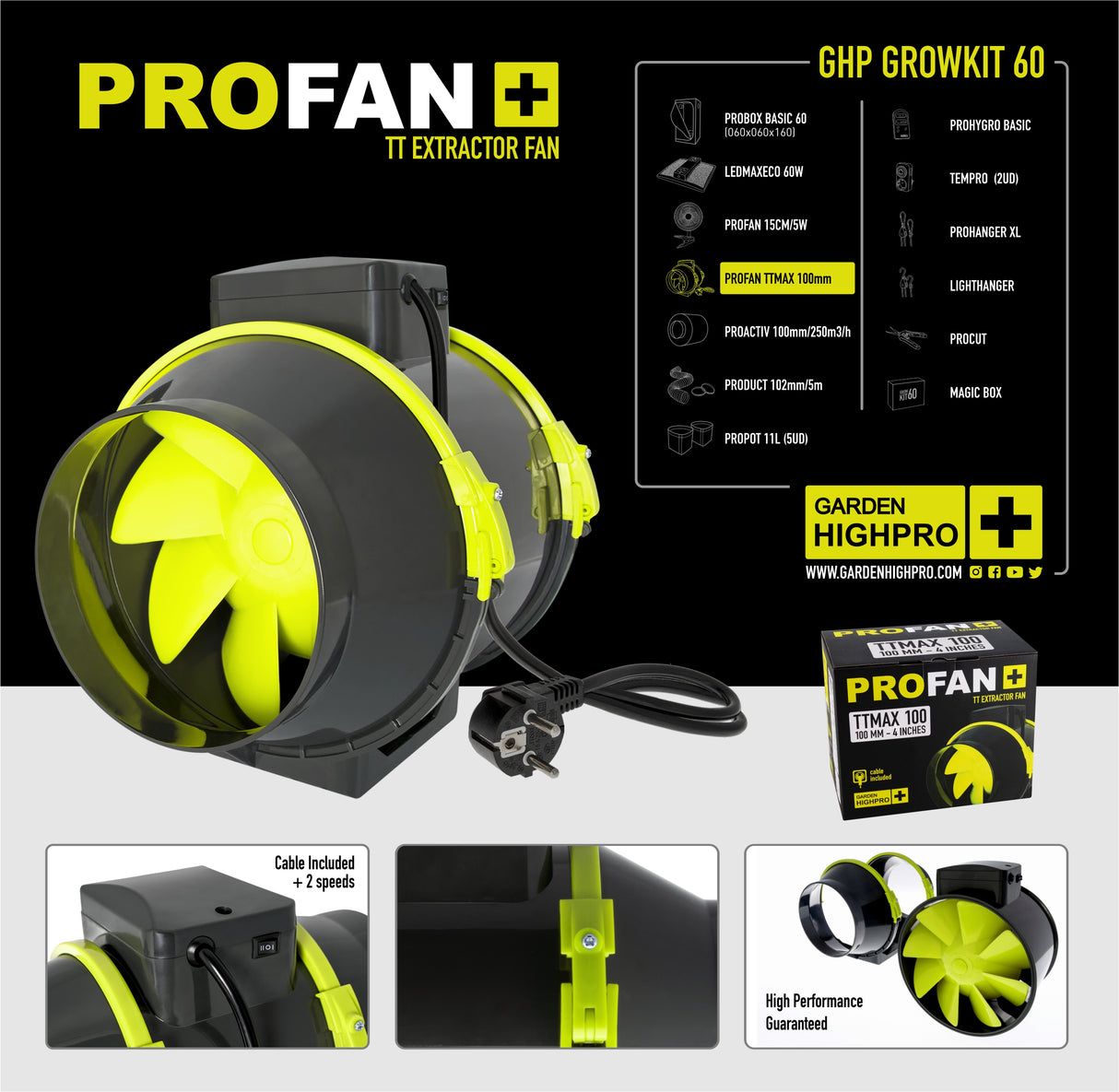 Innenansicht der Growbox 60x60x160 cm mit LED-Licht