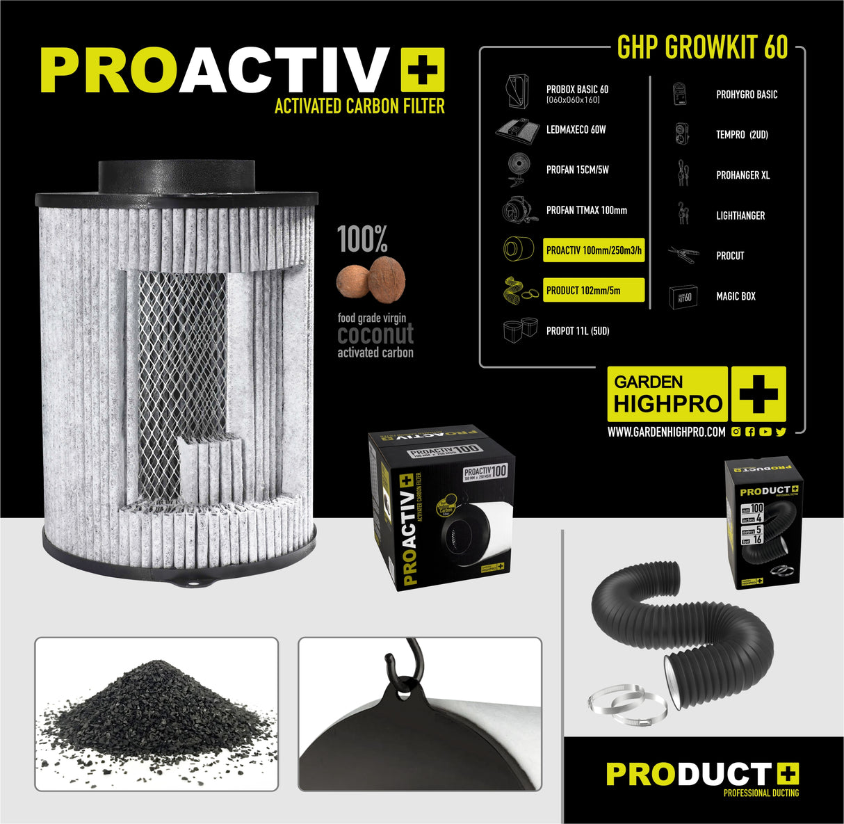 Stofftöpfe und Zubehör aus dem Growbox Komplettset 60x60