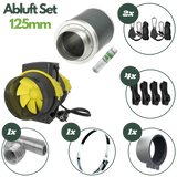 Komplettes Abluftset 125mm für Growbox mit Lüfter, Aktivkohlefilter, Rohr & Zubehör – geruchsfreier Anbau leicht gemacht