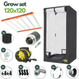 Komplettes Grow Set 120×120 cm mit Ignator LED, Growbox, Abluftsystem, Ventilatoren, Stofftöpfen und Zubehör – ideales Indoor-Komplettset für Einsteiger und Profis