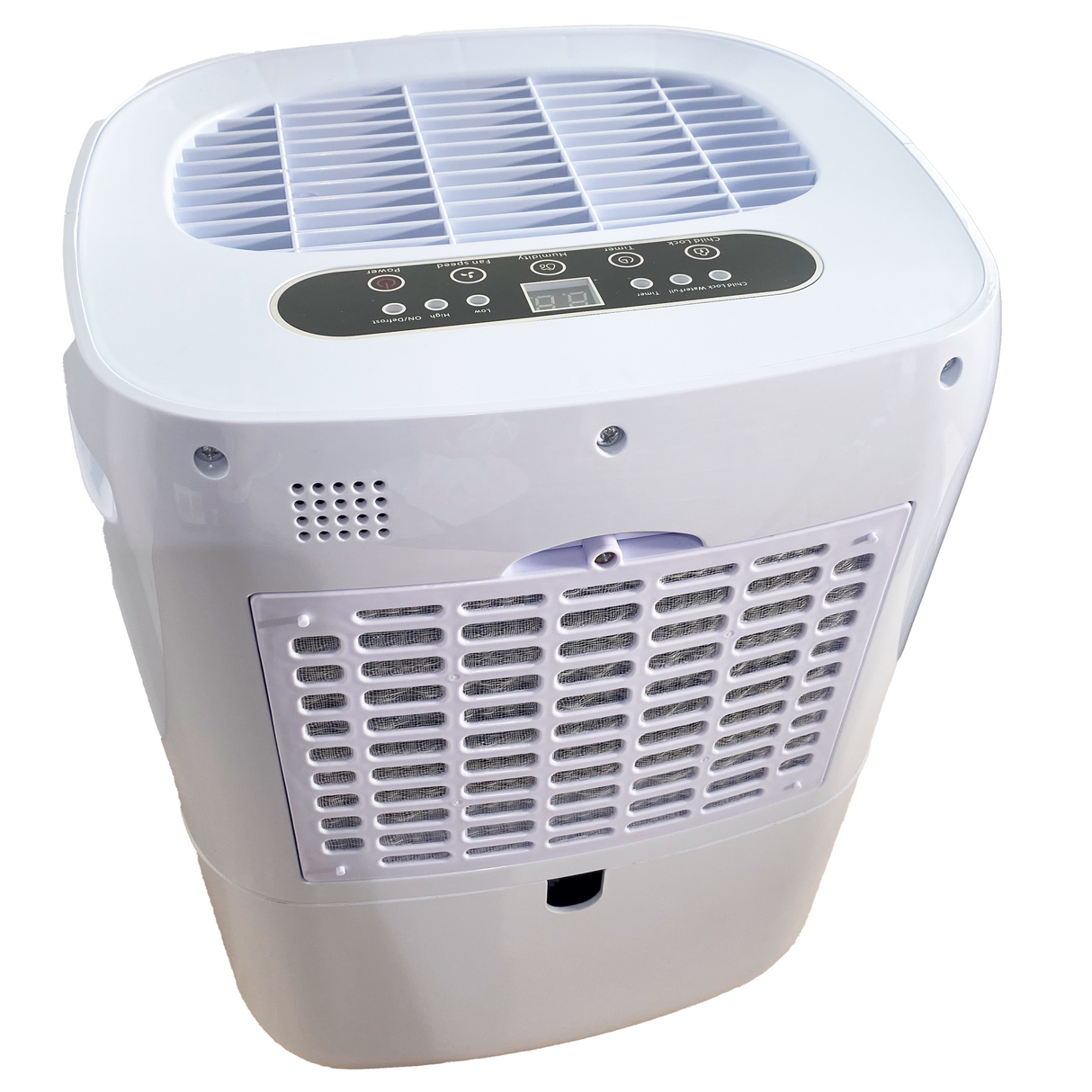 Bedienfeld des Clivex HomeDry 20L Luftentfeuchters mit digitalem Display und Tasten