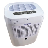 Rückansicht des Clivex HomeDry 20L mit Luftfilter und Wasserablauföffnung