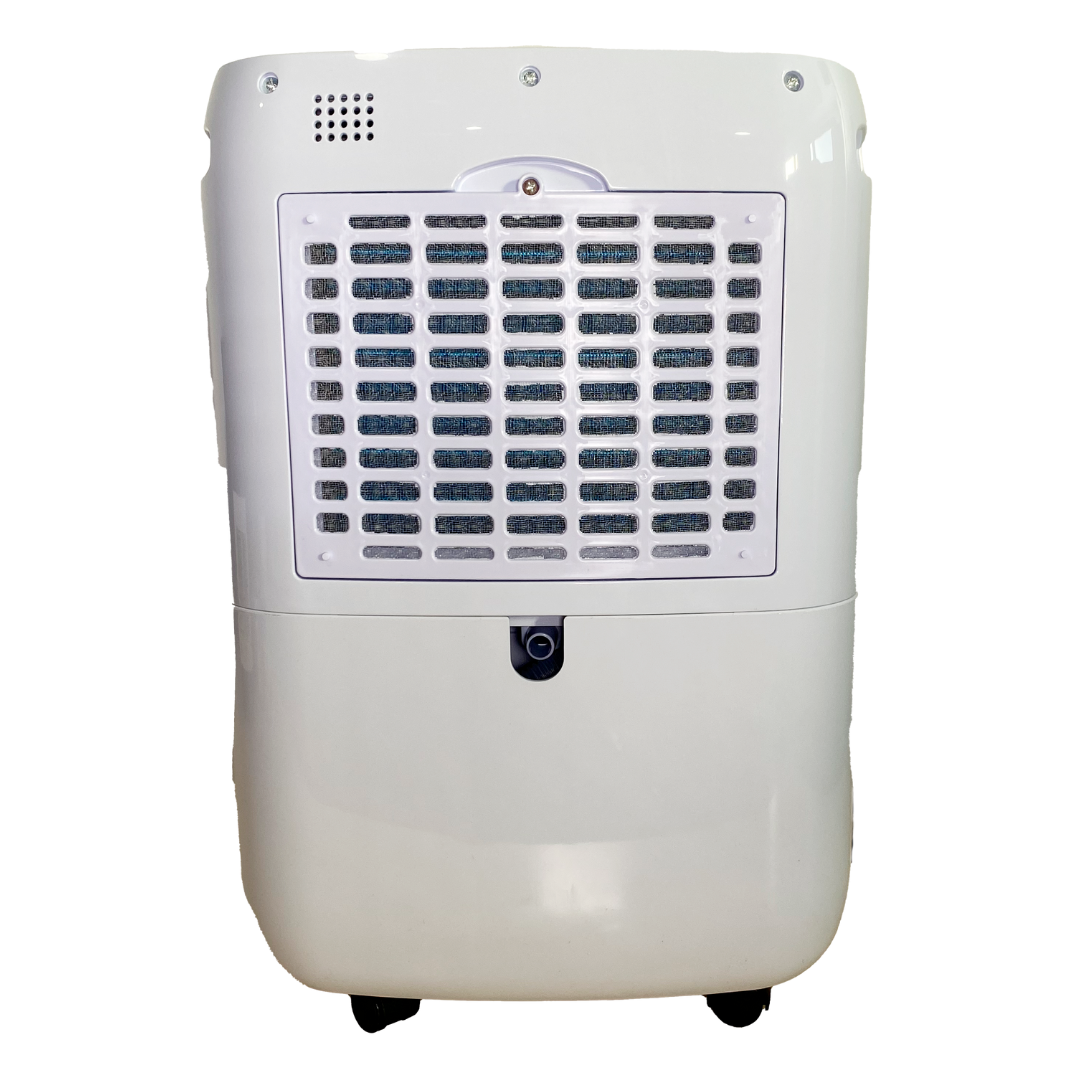 Seitenansicht des Clivex HomeDry 20L Luftentfeuchters – modernes Design mit Lüftungsgittern