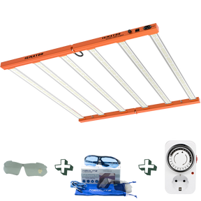 Ignator HeroLED T720W Compact LED Growlampe mit 6 LED-Balken inklusive Analog Zeitschaltuhr und Grow-Sonnenbrille für Growboxen