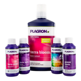Plagron Düngerset mit Terra Bloom, Terra Grow, Pure Zym, Green Sensation und Power Roots – Komplettlösung für Wachstum und Blüte.