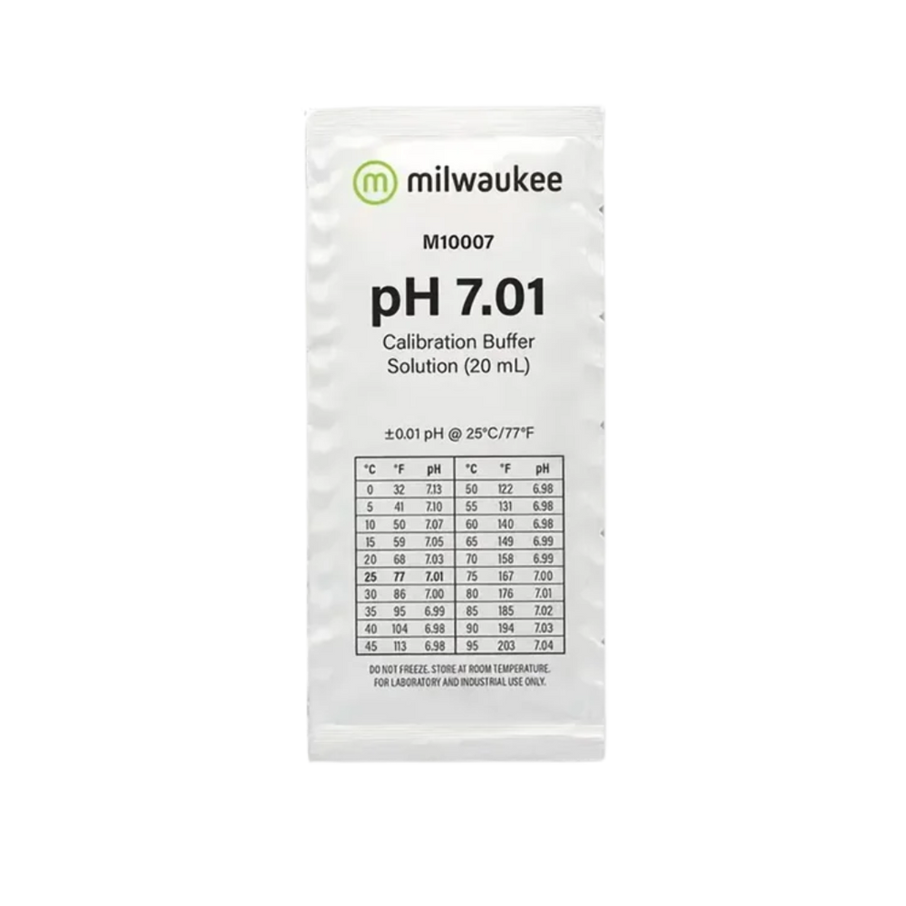Milwaukee pH 7,01 Kalibrierlösung 20ml im Beutel – Eichlösung für pH-Messgeräte.