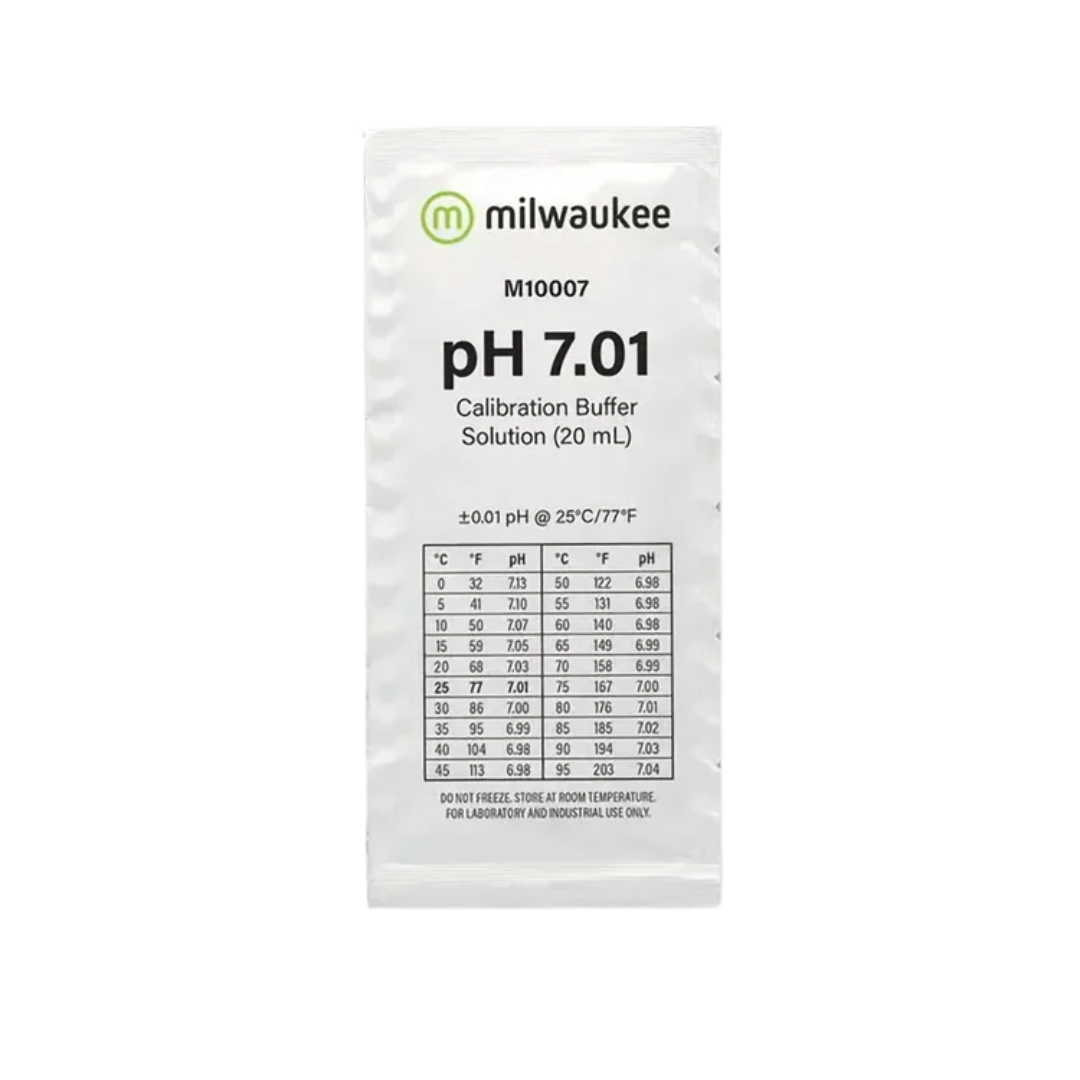 Milwaukee pH 7,01 Kalibrierlösung 20ml im Beutel – Eichlösung für pH-Messgeräte.