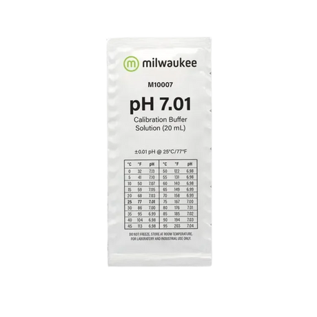 Milwaukee pH 7,01 Kalibrierlösung 20ml im Beutel – Eichlösung für pH-Messgeräte.
