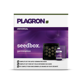 Plagron Seedbox Starterset mit Keimbox, 12 Anzuchtquelltöpfen und 250 ml Seedbooster