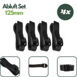 Spanngurt-Set mit 4 verstellbaren Riemen – ideal zur sicheren Befestigung von Komponenten im Growbox Abluftsystem