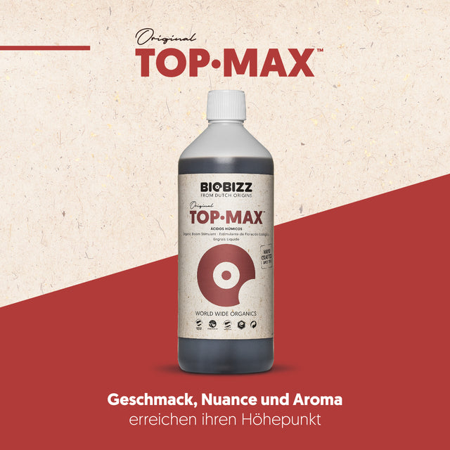 BioBizz Top-Max organischer Blütestimulator für größere Blüten sowie intensiveres Aroma und Geschmack