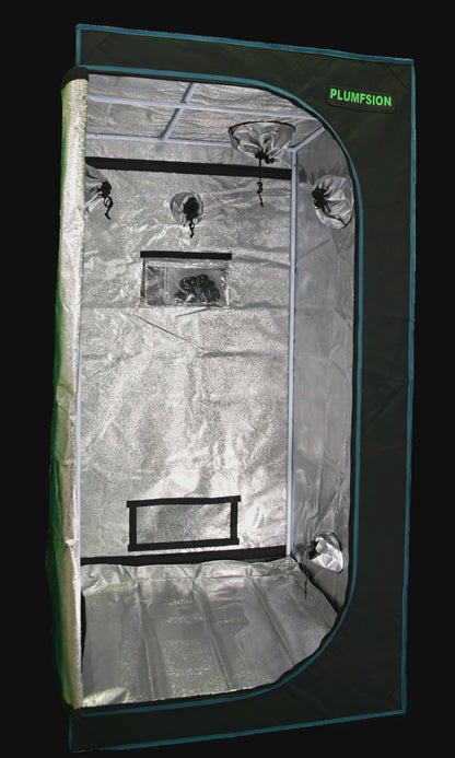 Hochwertige Growbox 80x80x160 cm für Indoor-Anbau – mit waschbarem Boden, stabilem Metallrahmen und optimalem Belüftungssystem. Zwei Sichtfenster erleichtern die Pflanzenüberwachung, ohne die Anbauumgebung zu stören.